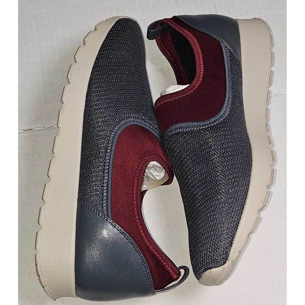 Lori Goldstein LOGO LI-POSY Carbon Grey Mesh Neoprene Slip On Sneakers Women 7.5